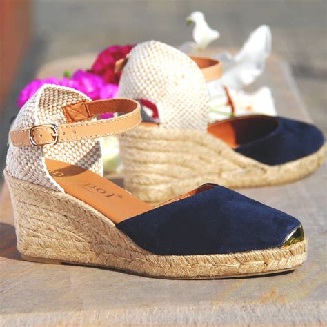 navy closed toe espadrilles